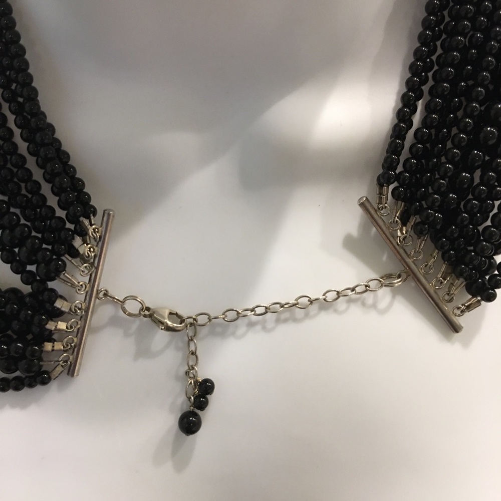 16 Strand black beaded necklace - Picture 3 of 5
